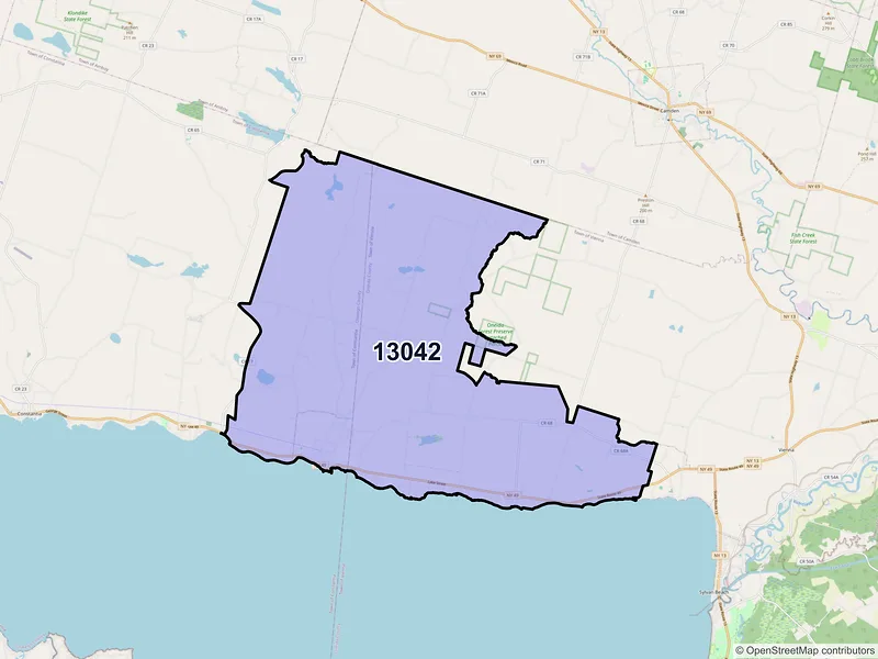 Map of ZIP Code 13042 — Cleveland, NY