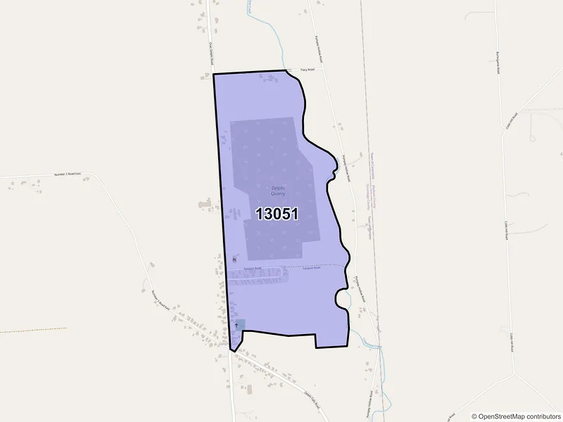 Map of Delphi Falls, New York and ZIP codes
