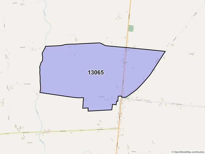 Map of Fayette, New York and ZIP codes