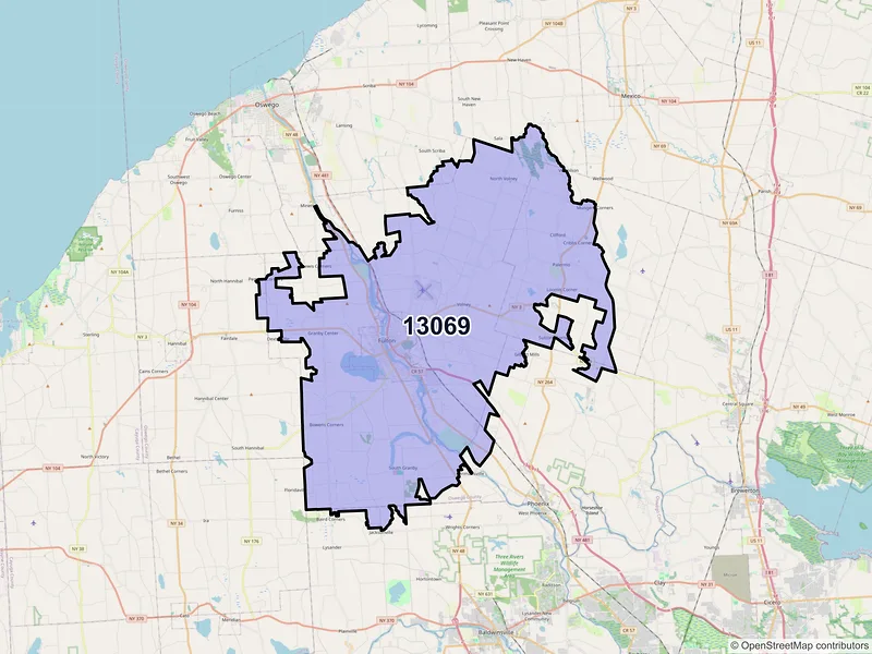Map of ZIP Code 13069 — Fulton, NY
