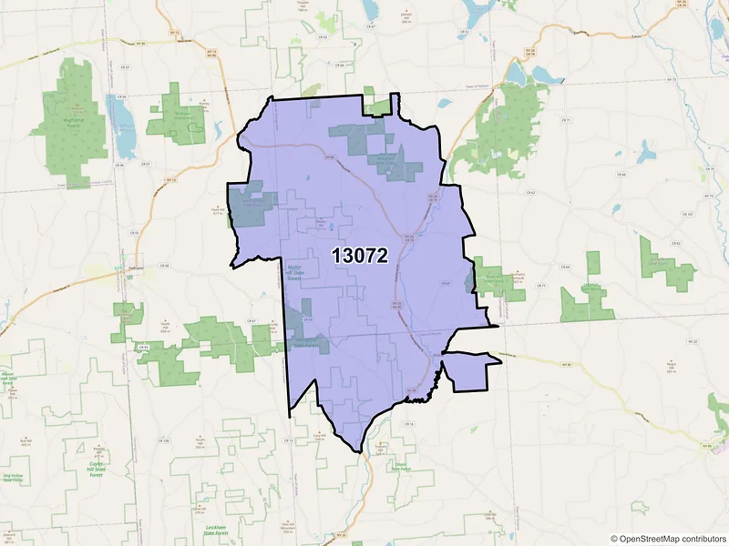 Map of ZIP Code 13072 — Georgetown, NY
