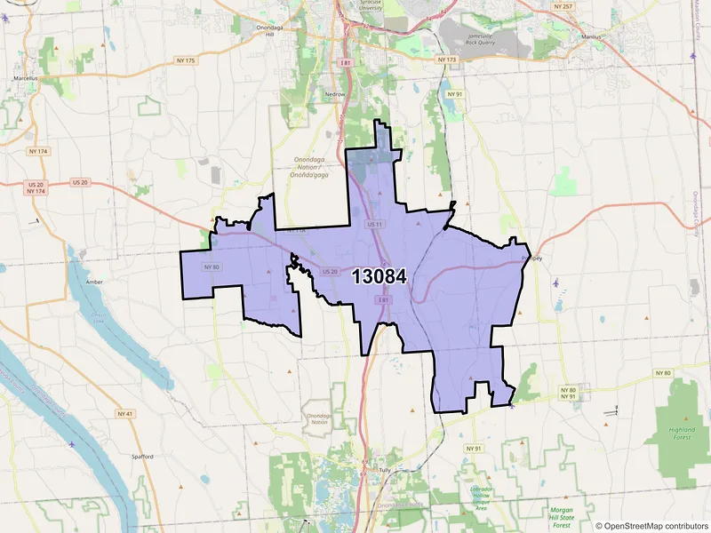 Map of ZIP Code 13084 — La Fayette, NY
