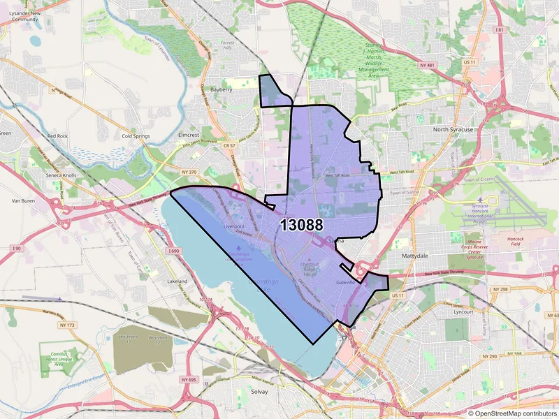 Map of ZIP Code 13088 — Liverpool, NY