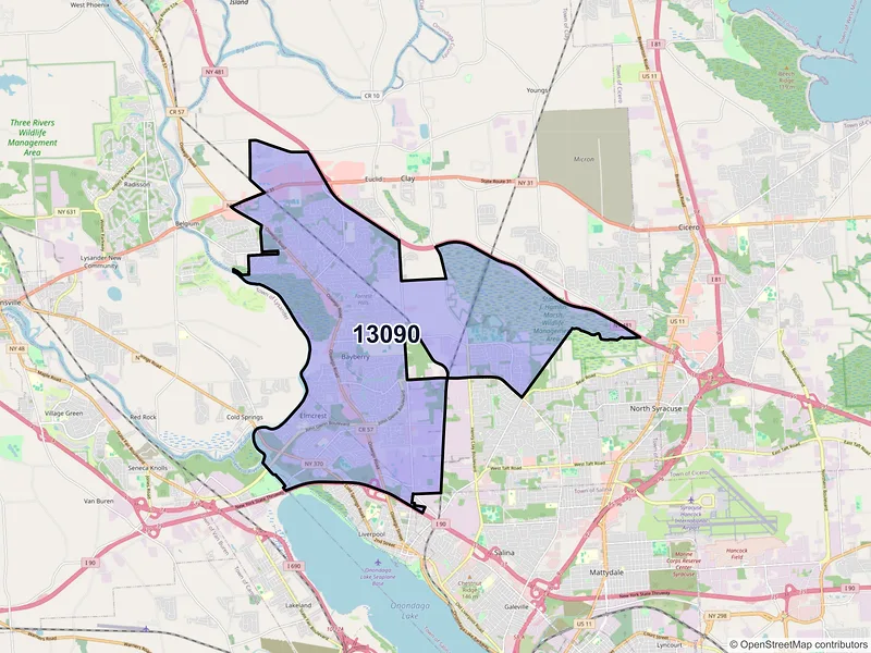 Map of ZIP Code 13090 — Liverpool, NY