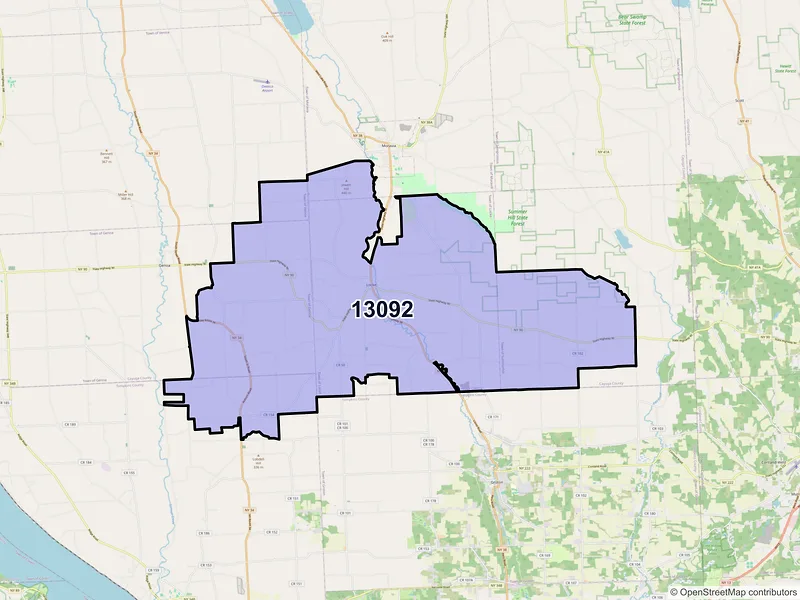 Map of ZIP Code 13092 — Locke, NY