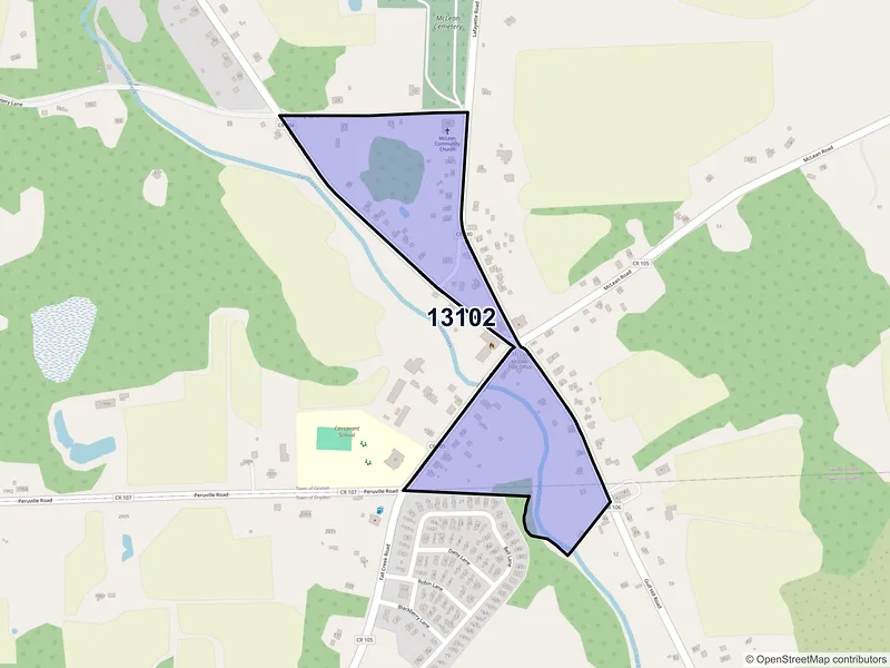 Map of Mc Lean, New York and ZIP codes