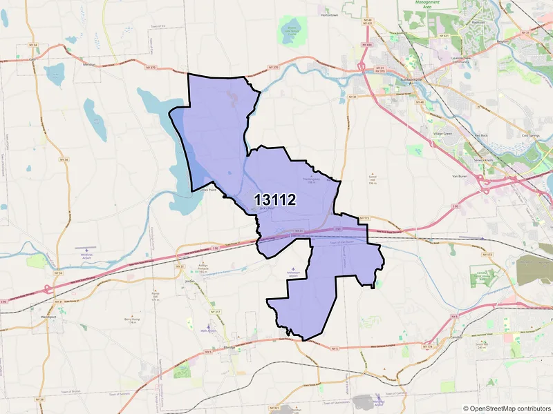 Map of ZIP Code 13112 — Memphis, NY