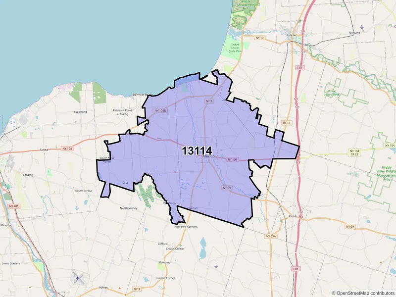 Map of ZIP Code 13114 — Mexico, NY