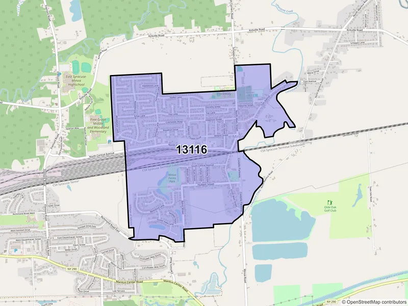 Map of ZIP Code 13116 — Minoa, NY
