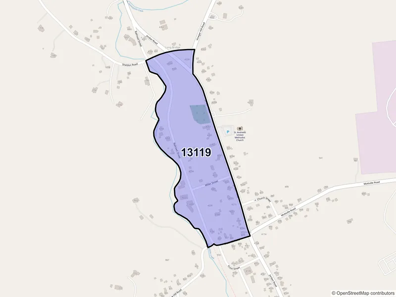 Map of Mottville, New York and ZIP codes