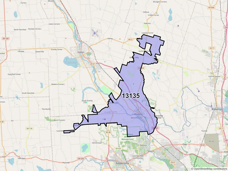 Map of ZIP Code 13135 — Phoenix, NY