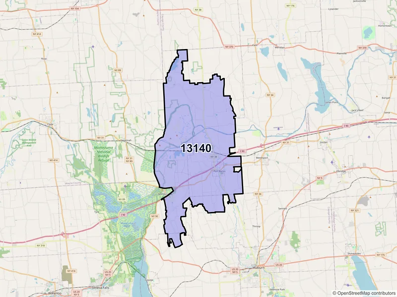 Map of ZIP Code 13140 — Port Byron, NY