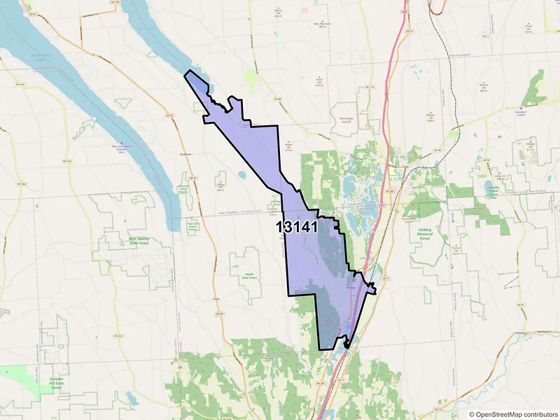 Map of ZIP Code 13141 — Preble, NY