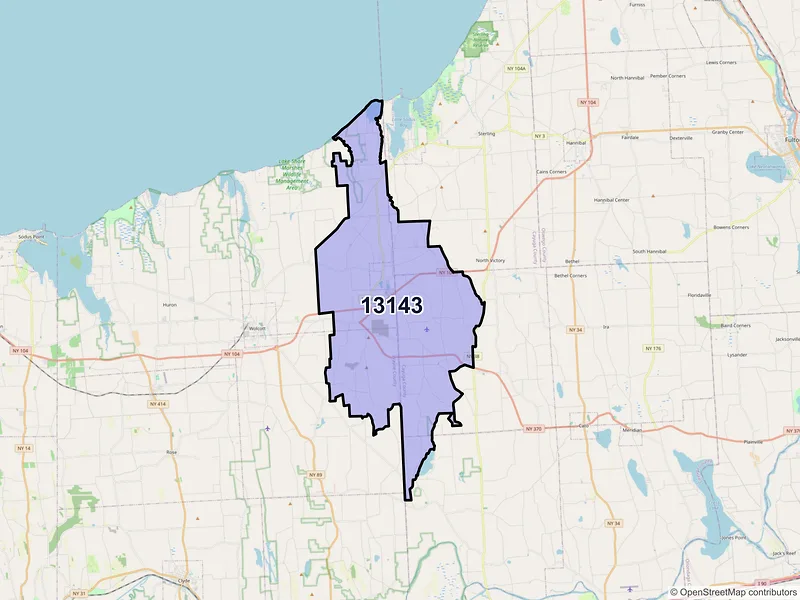 Map of Red Creek, New York and ZIP codes
