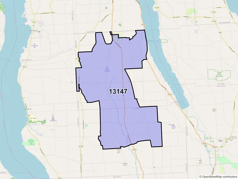 Map of ZIP Code 13147 — Scipio Center, NY