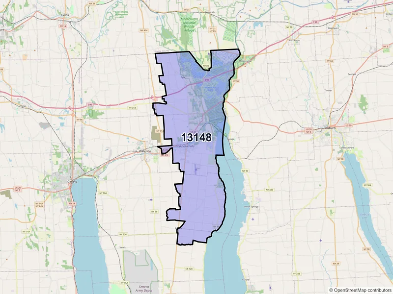 Map of ZIP Code 13148 — Seneca Falls, NY