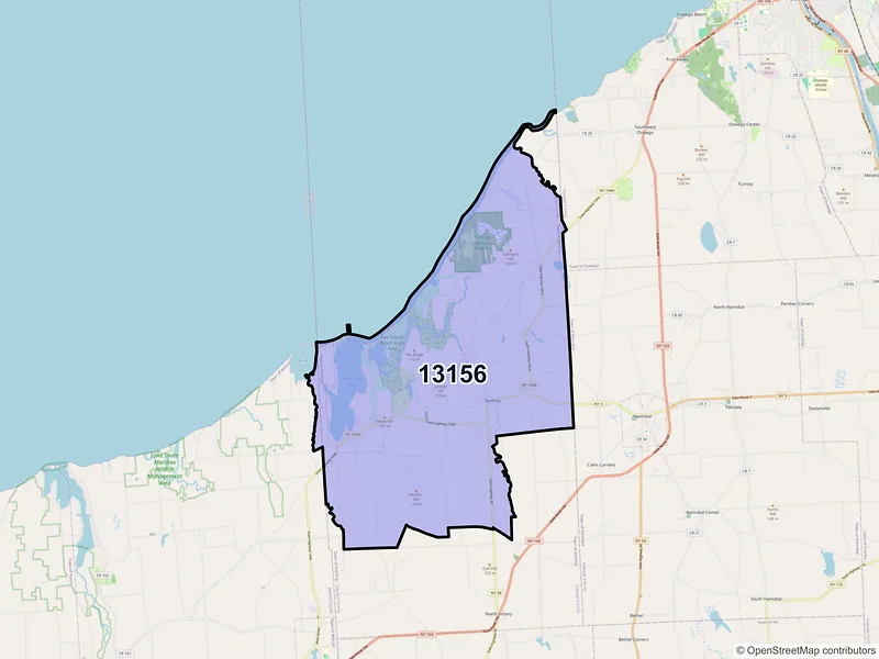 Map of ZIP Code 13156 — Sterling, NY