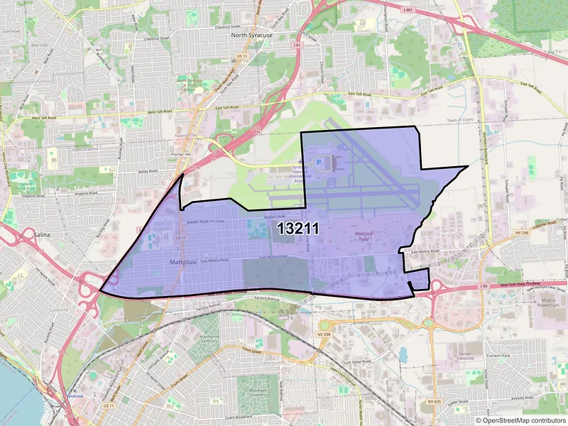 Map of ZIP Code 13211 — Syracuse, NY