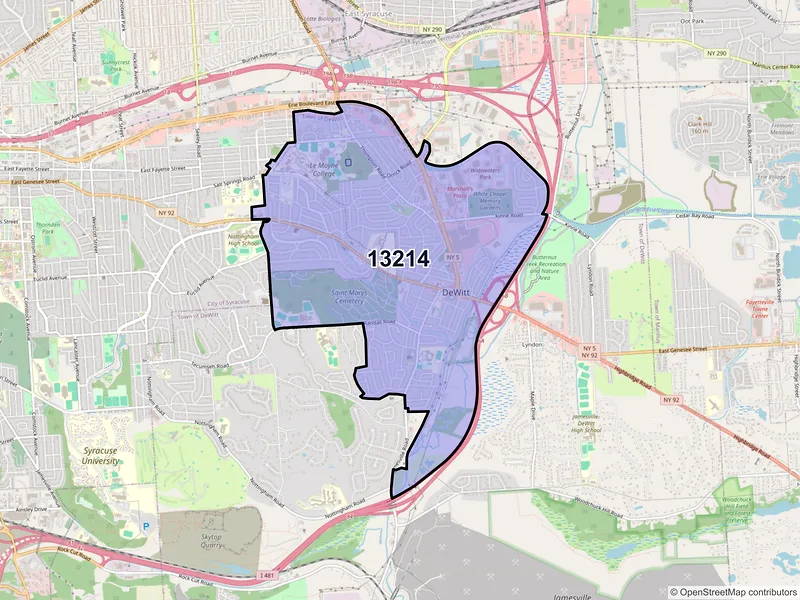 Map of ZIP Code 13214 — Syracuse, NY