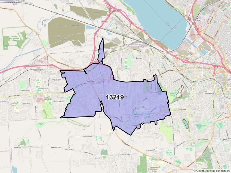 Map of ZIP Code 13219 — Syracuse, NY