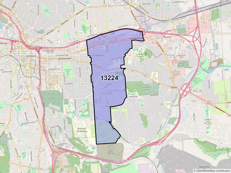 Map of ZIP Code 13224 — Syracuse, NY