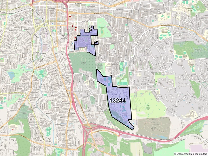 Map of ZIP Code 13244 — Syracuse, NY