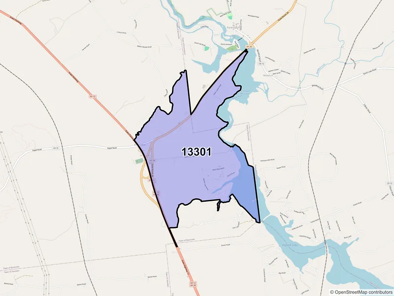 Map of ZIP Code 13301 — Alder Creek, NY
