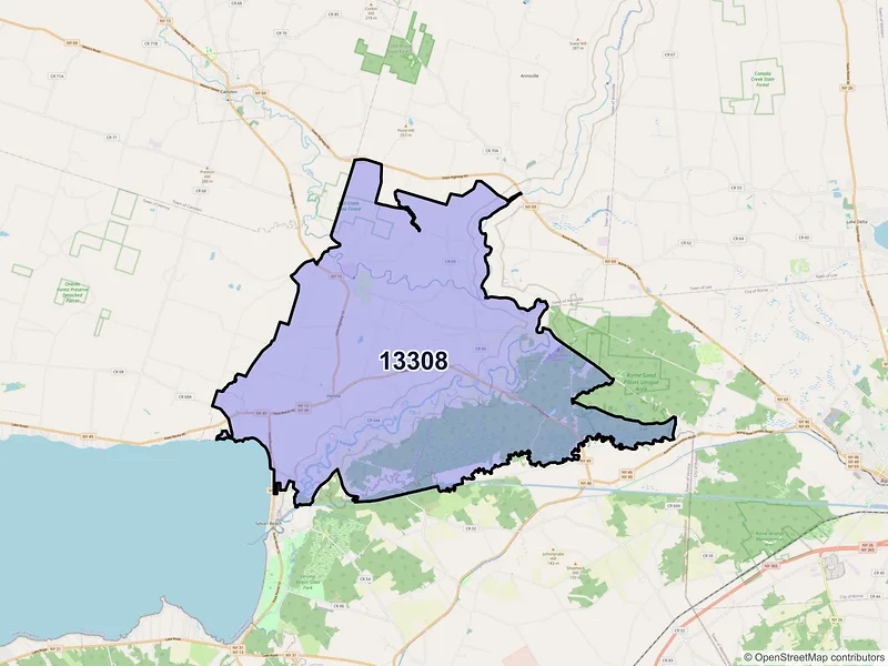 Map of Blossvale, New York and ZIP codes