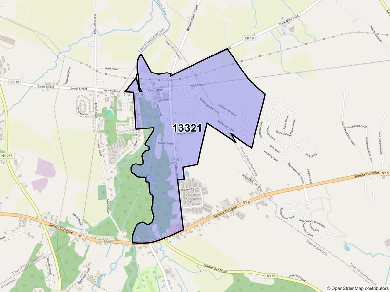 Map of Clark Mills, New York and ZIP codes