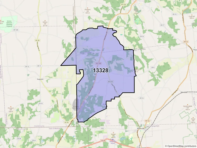 Map of ZIP Code 13328 — Deansboro, NY