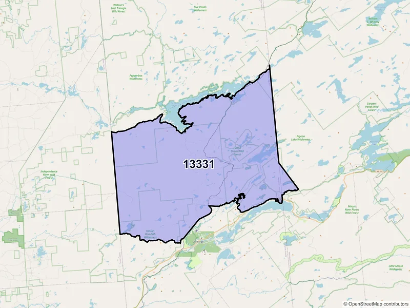 Map of ZIP Code 13331 — Eagle Bay, NY