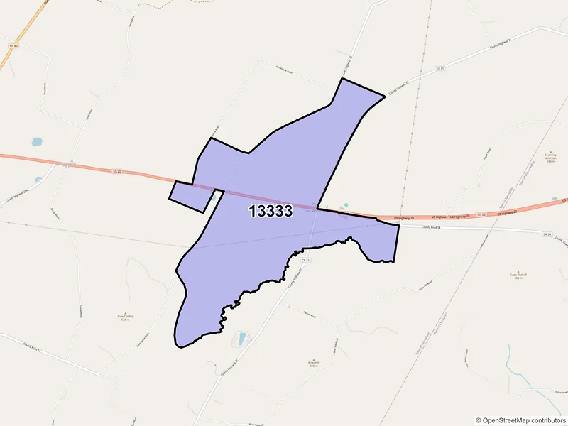 Map of ZIP Code 13333 — East Springfield, NY