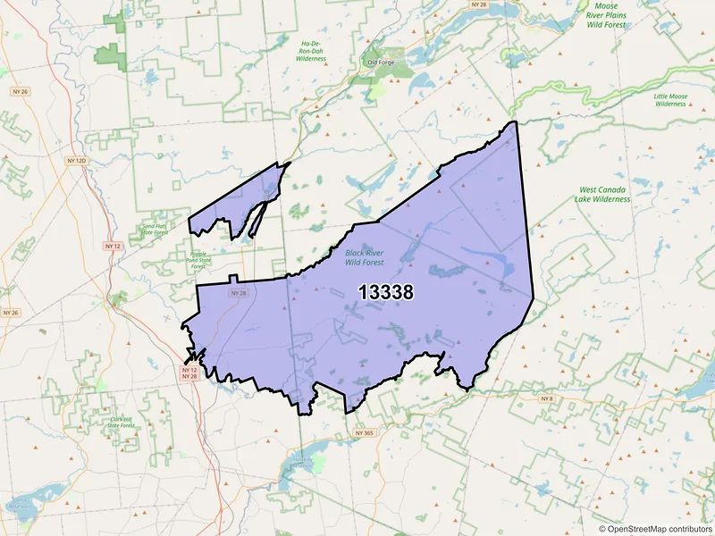 Map of ZIP Code 13338 — Forestport, NY