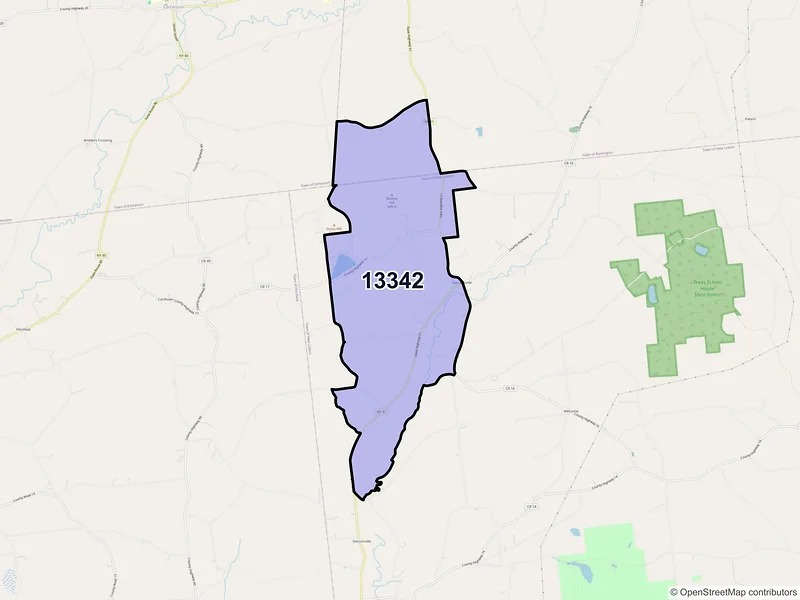 Map of Garrattsville, New York and ZIP codes