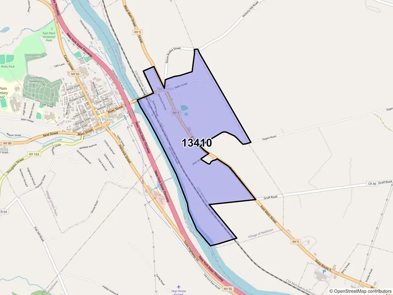 Map of Nelliston, New York and ZIP codes