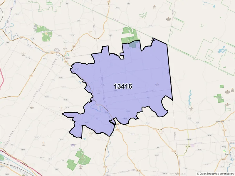 Map of ZIP Code 13416 — Newport, NY