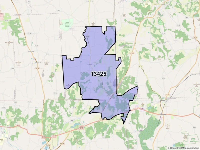 Map of Oriskany Falls, New York and ZIP codes