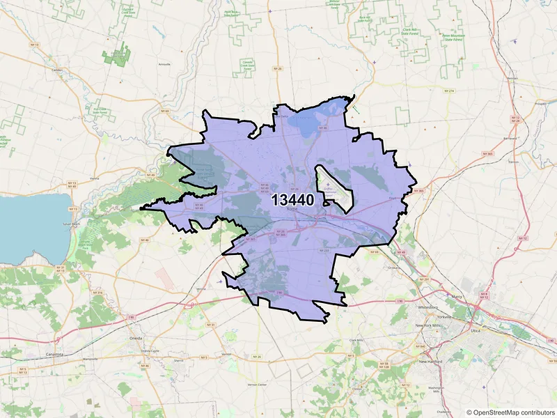 Map of ZIP Code 13440 — Rome, NY