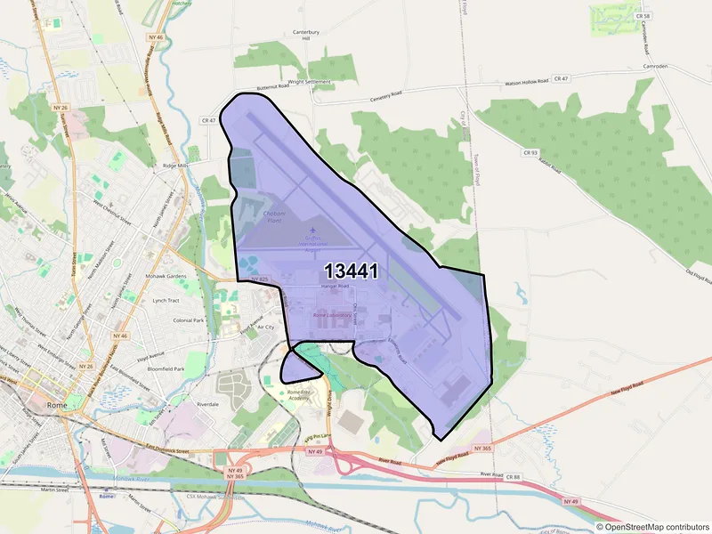 Map of ZIP Code 13441 — Rome, NY