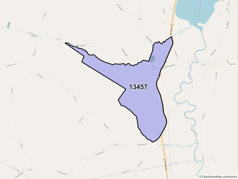 Map of Schuyler Lake, New York and ZIP codes