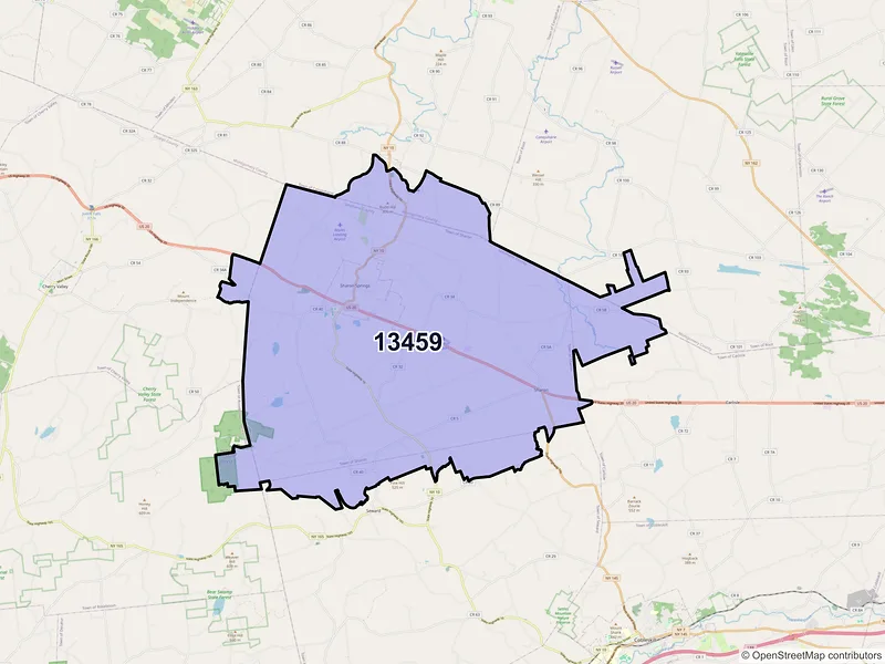 Map of ZIP Code 13459 — Sharon Springs, NY