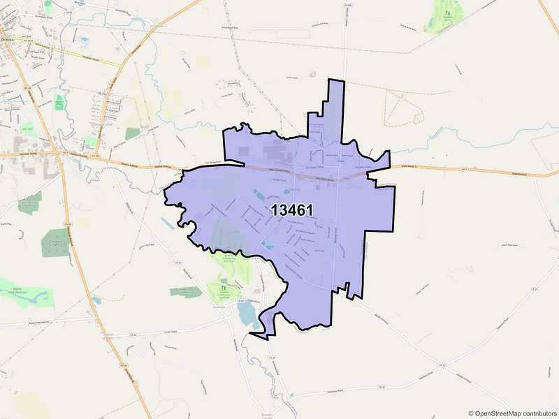 Map of ZIP Code 13461 — Sherrill, NY