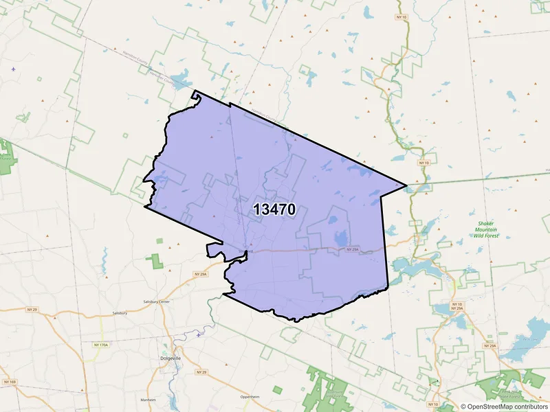 Map of ZIP Code 13470 — Stratford, NY