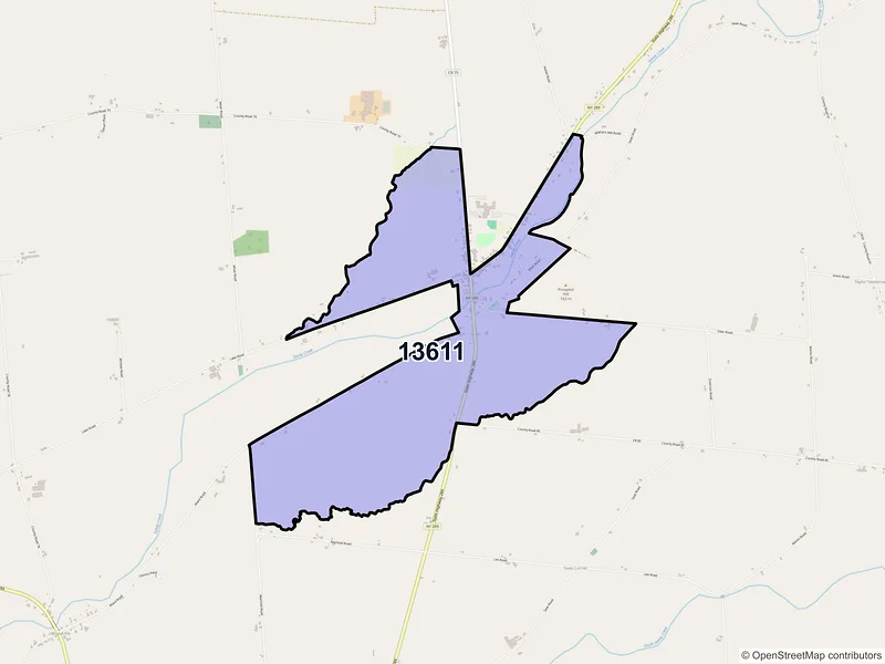 Map of Belleville, New York and ZIP codes