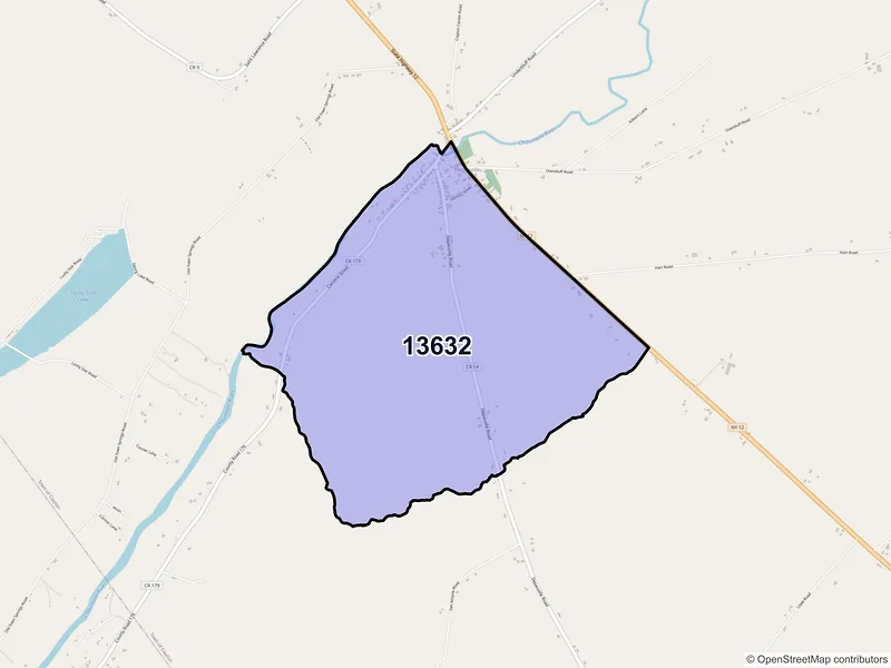 Map of Depauville, New York and ZIP codes