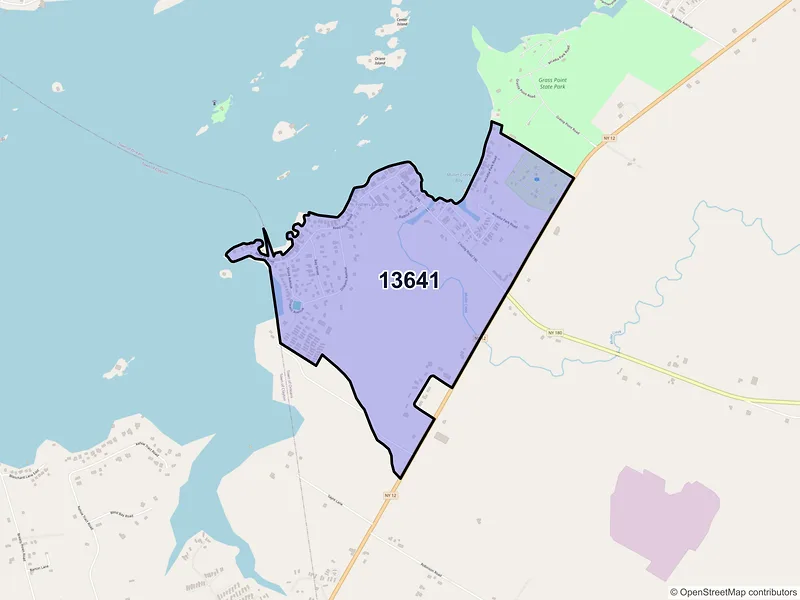 Map of Fishers Landing, New York and ZIP codes