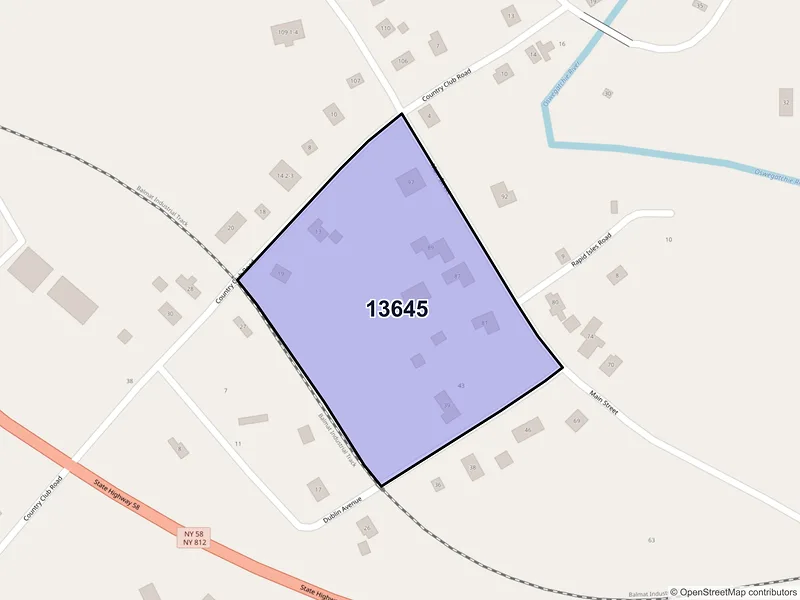 Map of Hailesboro, New York and ZIP codes