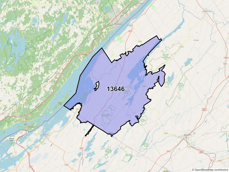 Map of ZIP Code 13646 — Hammond, NY