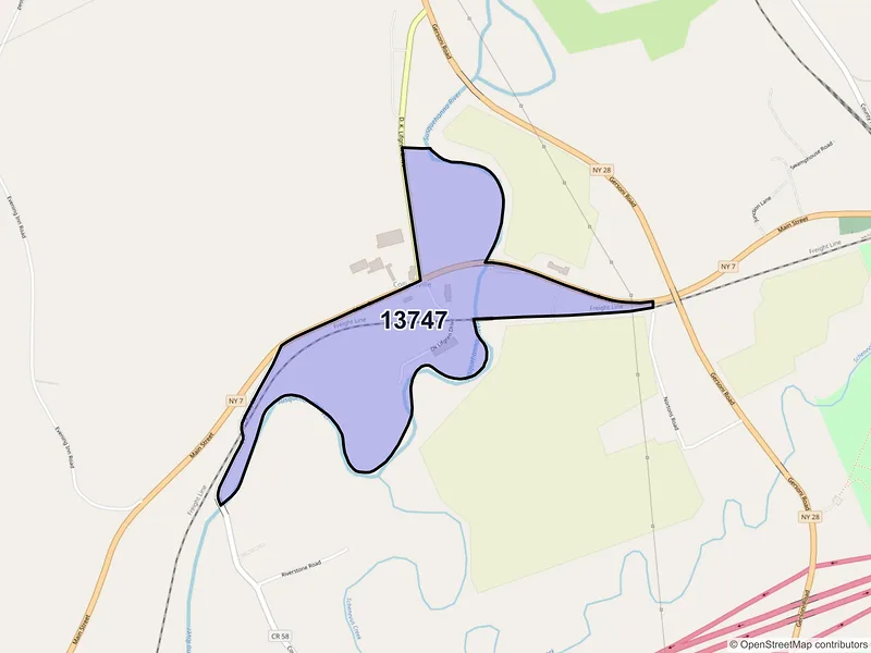Map of Colliersville, New York and ZIP codes
