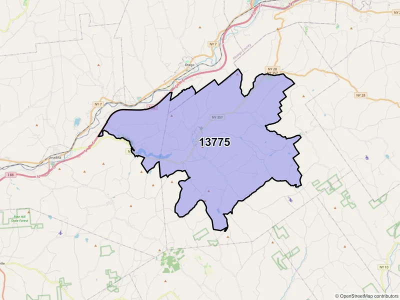 Map of ZIP Code 13775 — Franklin, NY